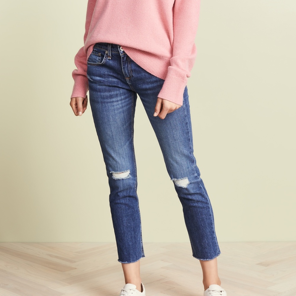 rag & bone dre distressed slim boyfriend jeans car